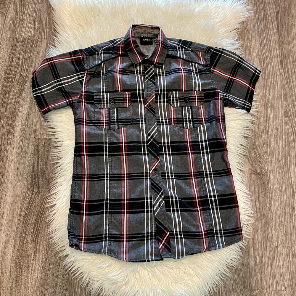 Burnside button down plaid shirt